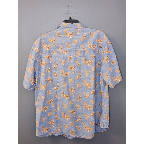 Mountain Khakis Freemont Shirt Men's XL Blue S/S Button Up Floral Organic Cotton - Picture 3 of 9